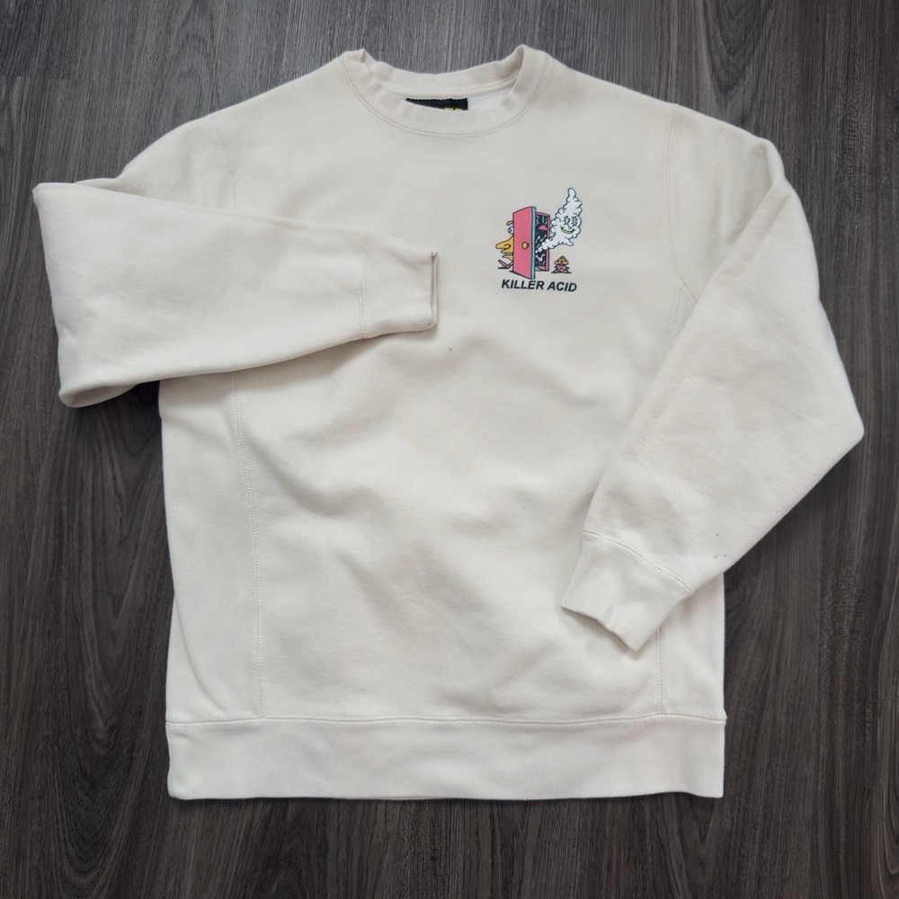 Killer Acid Crewneck Sweatshirt Adult Medium White Graphic